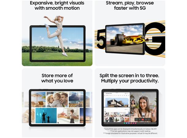 Samsung Tab A9+ WiFi 64GB Sort Nettbrett 11” (1920 x 1200) WUXGA, 4GB 