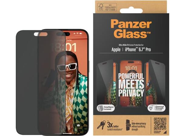 PanzerGlass Privacy IP 15 Pro Max iPhone 15 Pro Max 