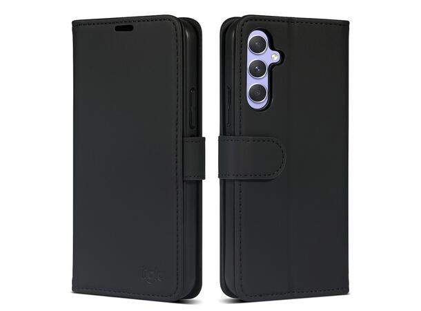 iiglo Galaxy A54 5G Lommebokdeksel Sort For A54 5G, deksel i skinn, kortlommer 