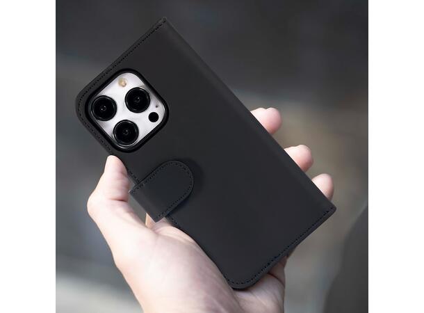 iiglo iPhone 15 Pro Lommebokdeksel Sort Passer til iPhone 15 Pro 