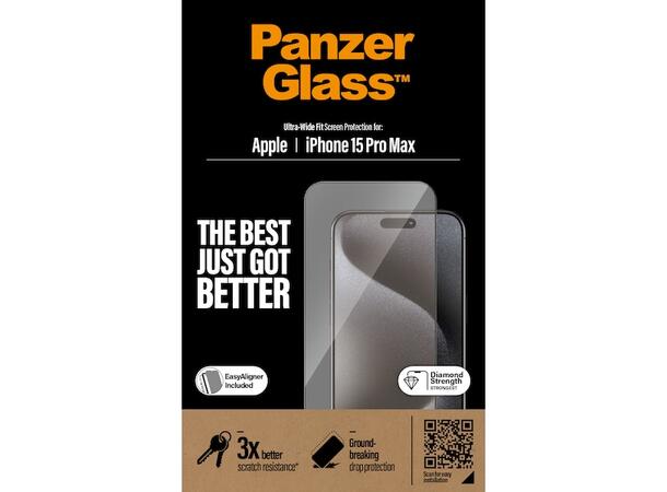PanzerGlass  Skjermbeskytter 15 Pro Max Passer til iPhone 15 Pro Max 
