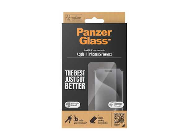 PanzerGlass  Skjermbeskytter Passer til iPhone 15 Pro Max 