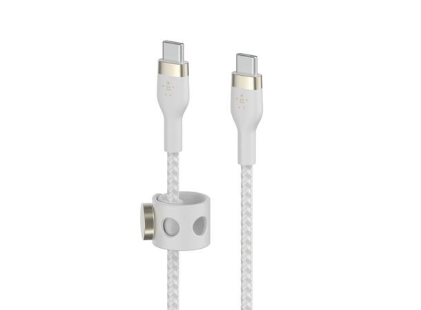 Anker 322 Cable USB-C - USB-C 3m White Flettet silikon, Fast Charge kompatibel 