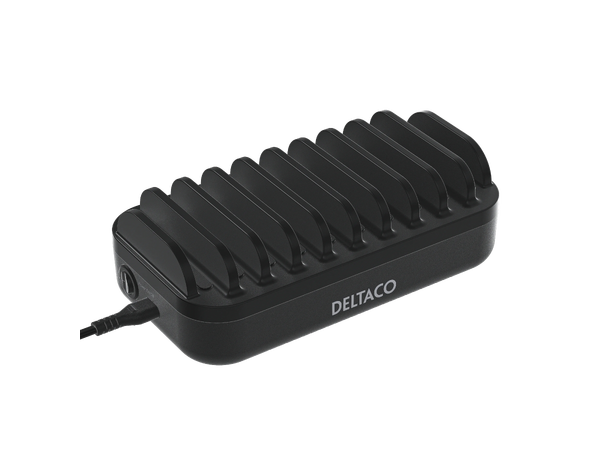 Deltaco Ladestasjon 10-Ports 120W 7xUSB-A, 3xUSB-C PD (20W) 