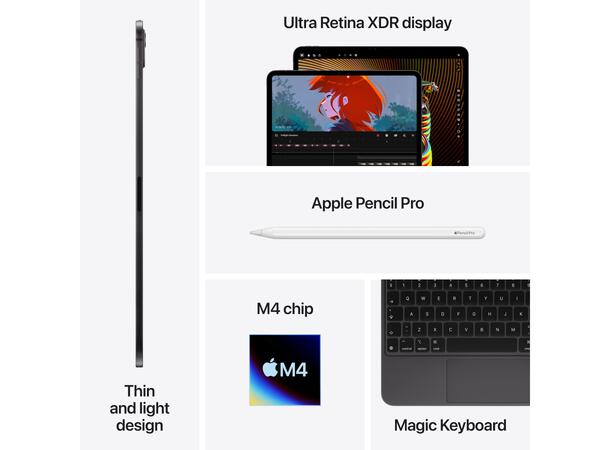 Apple iPad Pro 13 256GB 5G Grå 7. gen, 13" Ultra Retina XDR-skjerm (275 