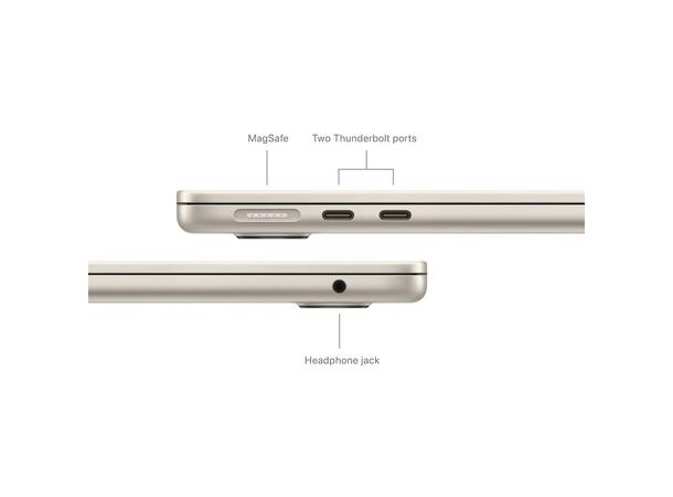 Macbook Air 13 (2024) 512GB Hvit Apple 8-Core M3 CPU, 16GB RAM, 512GB SSD 