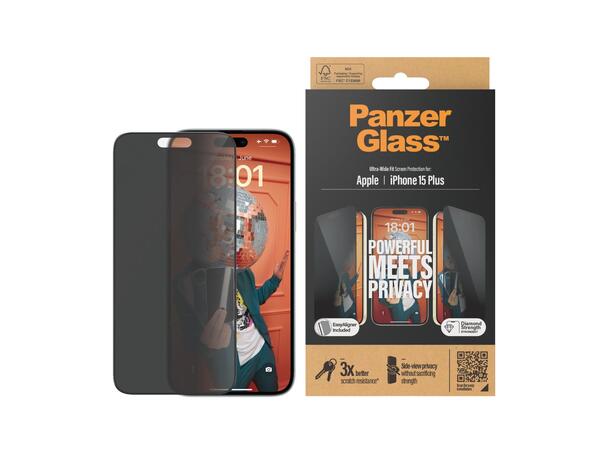 Panzerglass iPhone 15 Plus Privacy Skjer 