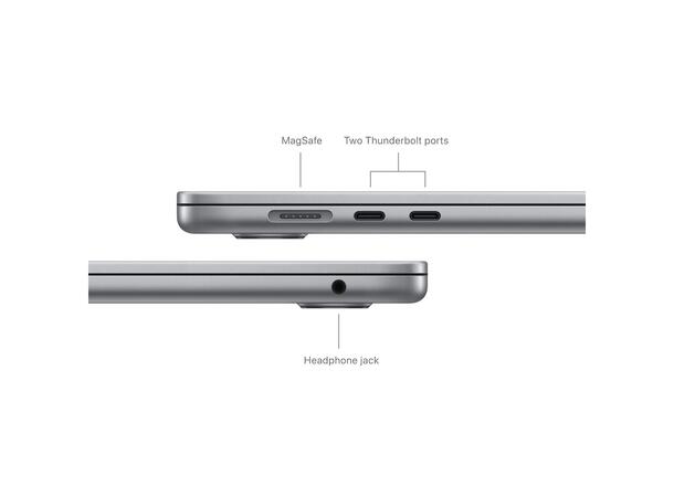 Macbook Air 15 (2024) 256GB Grå Apple 8-Core M3 CPU, 8GB RAM, 256GB SSD 